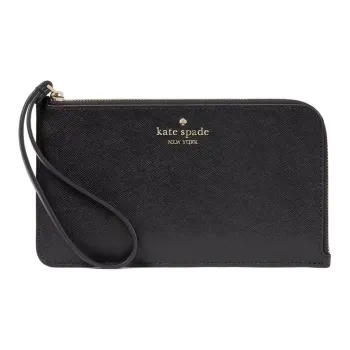 Kate Spade Lucy Saffiano Leather Wallets Clutches Medium Size Women's Black