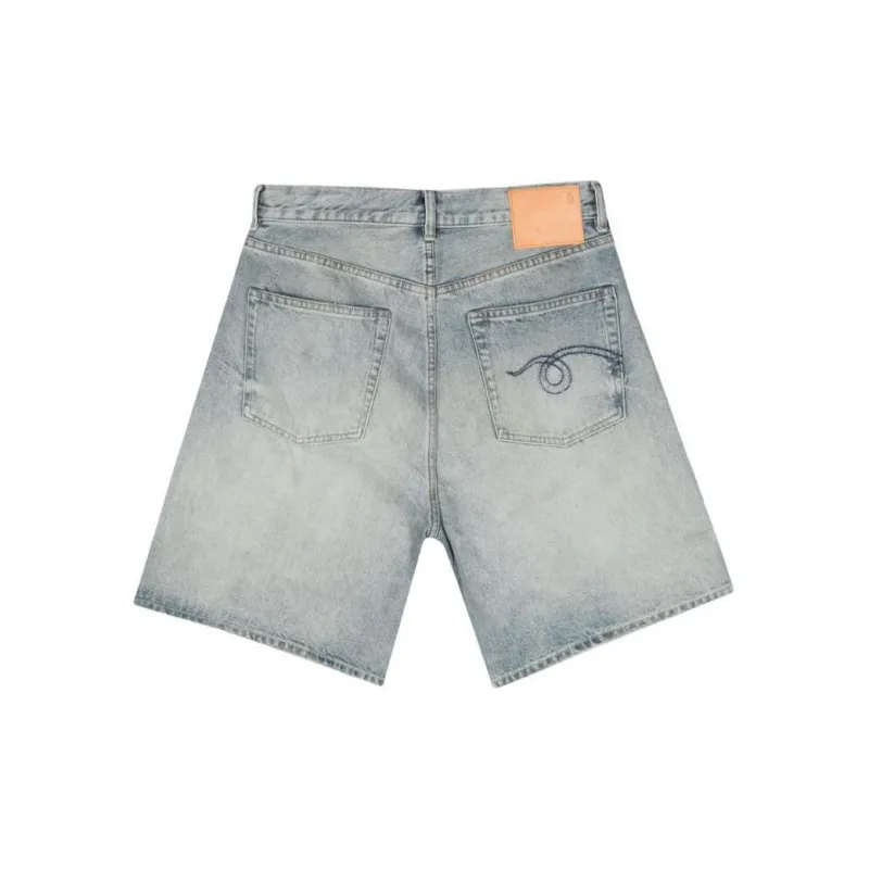R13 Logo patch Denim Shorts-1