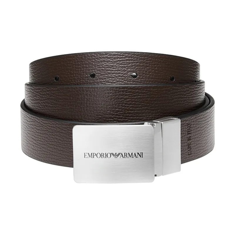 EMPORIO ARMANI Logo Buckled Reversible Belt-1