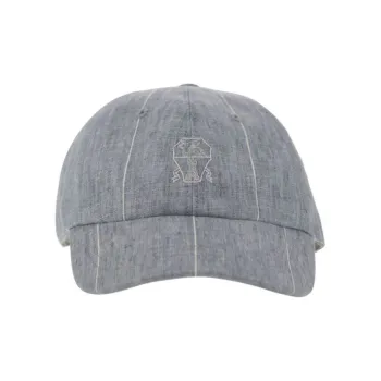 Brunello Cucinelli Linen Baseball Caps Kids' Gray