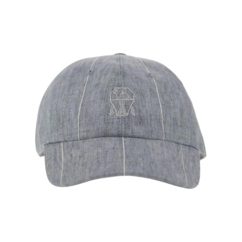 Brunello Cucinelli Linen Baseball Caps Kids' Gray-0