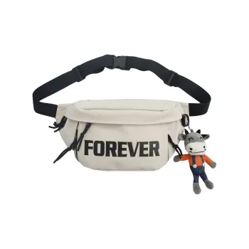 GEERDUN Nylon Fanny Pack, Crossbody Bag, Shoulder Bag Regular Unisex White/Black