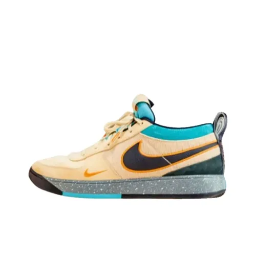 Nike Book 1 Mowabb PE Cushioned Slip Resistant Abrasion Resistant Low Top Basketball Shoes Men's Yellow Blue
