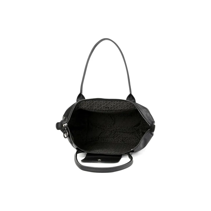 LONGCHAMP Le Pliage Xtra Cow Leather One Shoulder Handbags Medium Size Women's Black-5