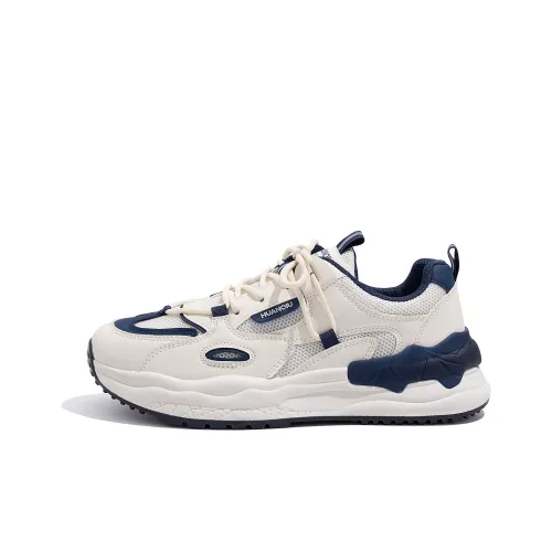 HUANQIU Casual Shoes Men Low-Top Beige/Blue