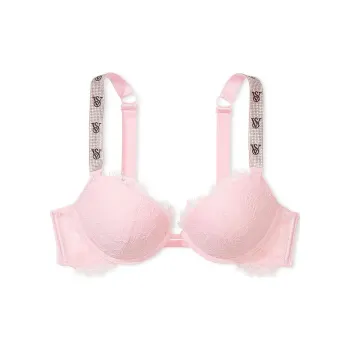 Victoria's Secret VERY SEXY Rhinestone Collection 0634 Gathering Style Shine Strap Lace Push Up Bra Women's Pink