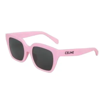 CELINE Plate Frame Square Sunglasses Women's Light Pink Red