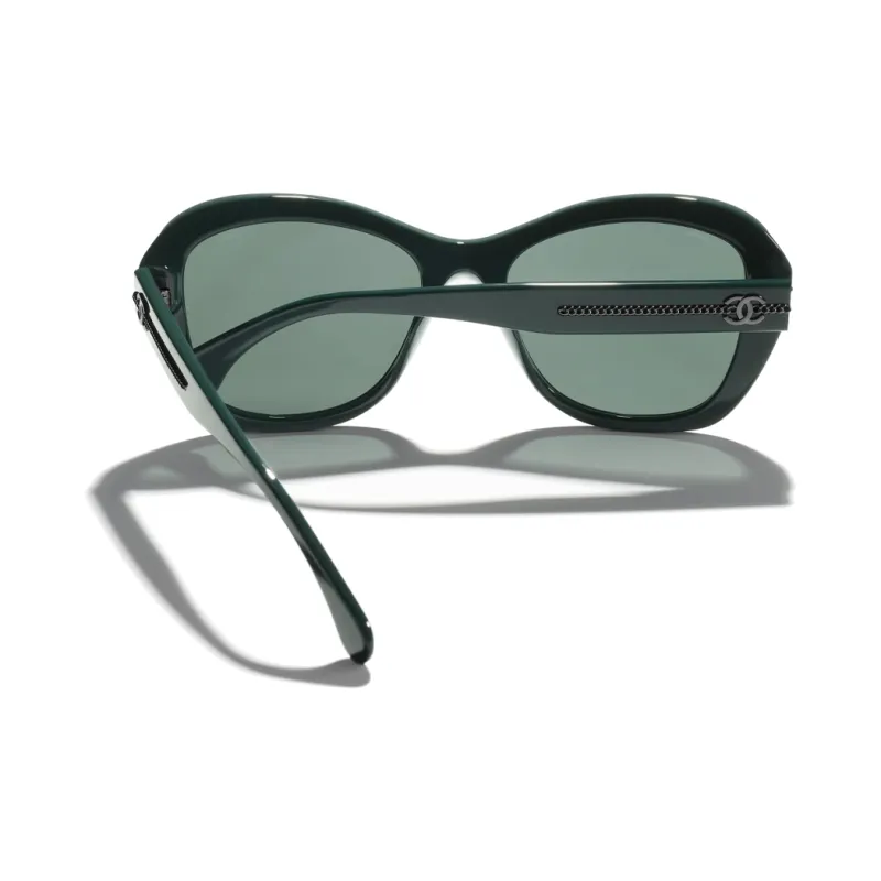 CHANEL Butterfly Sunglasses Unisex Green-3