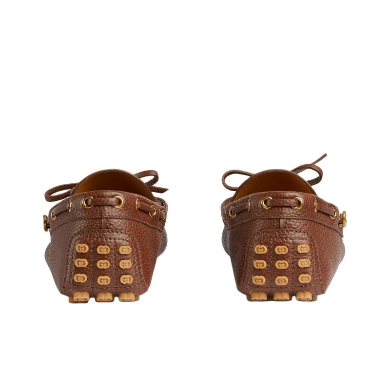 GUCCI Interlocking Beanie Shoes Men's Brown-4