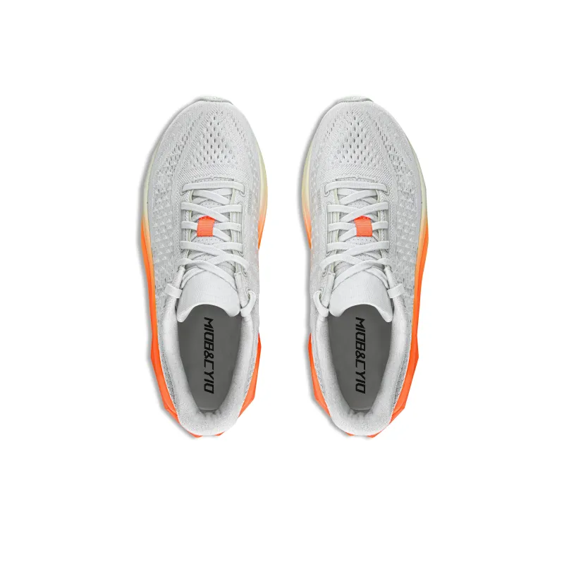 Miob&cyio Cushioning Breathable Rebound Low-Top Running Shoes Unisex White Orange-3