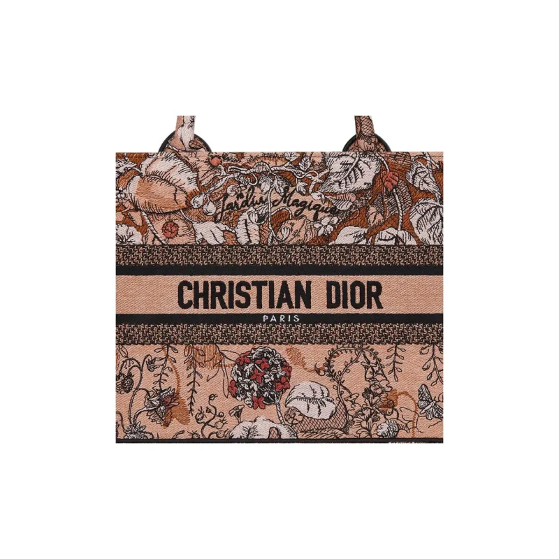 DIOR BookTote Embroidery Tote Bag, Shopping Bag, Handbag Trumpets Women's Pink-4