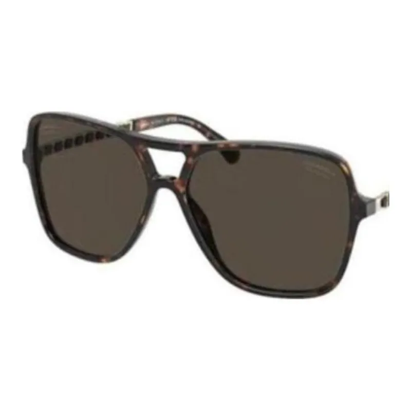 CHANEL Acetate Aviator Sunglasses Women's Tortoiseshell-2