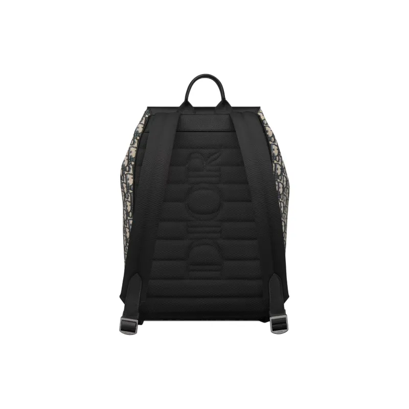 DIOR Grained Calfskin Backpack Men's Beige & Black-2