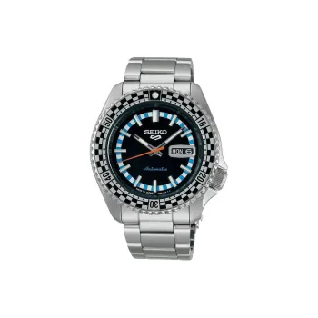 SEIKO Automatic Mechanical Movement Stainless Steel Strap Watch 46*42.5mm Unisex Black Dial