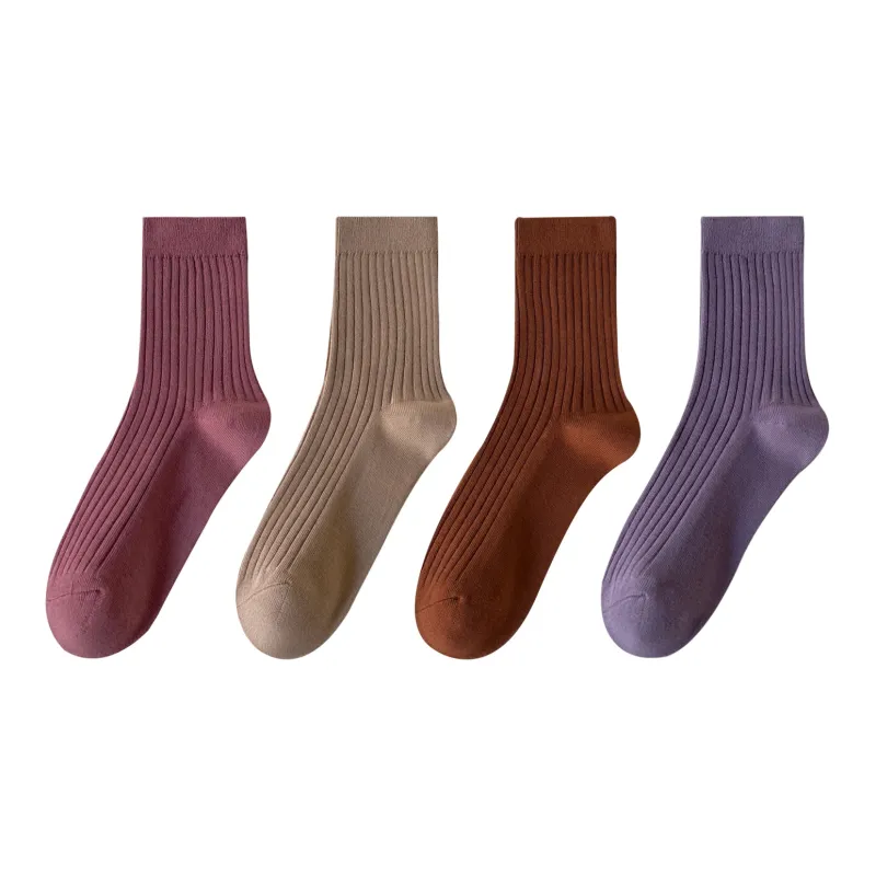 XXLLG Mid Calf Socks Women's 4 Pack-5
