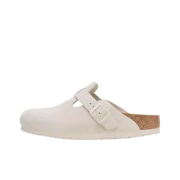 Boston Birkenstock Soft Footbed Suede Leather Narrow 'Antique White'