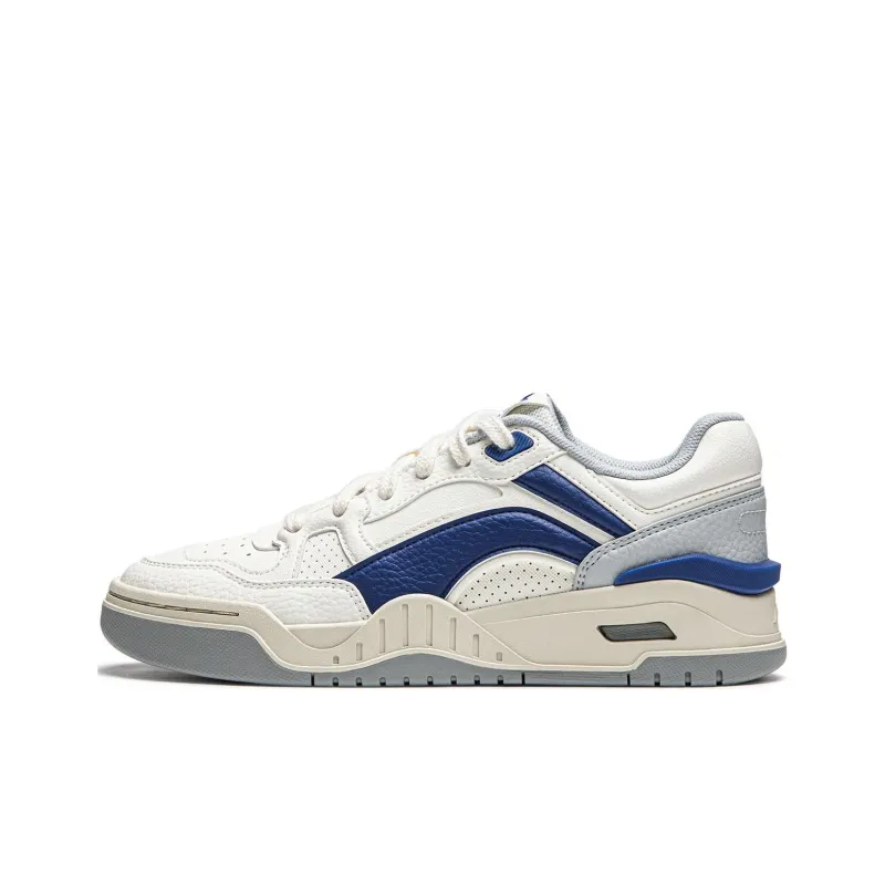 LiNing Moon White 2.0 Slip Resistant, Abrasion Resistant, Breathable Low Top Skateboard Shoes Women's White Blue-0