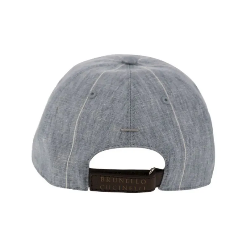 Brunello Cucinelli Linen Baseball Caps Kids' Gray-2