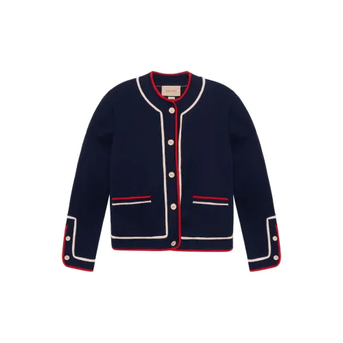 GUCCI Wmns Knitting Cardigan Blue Female