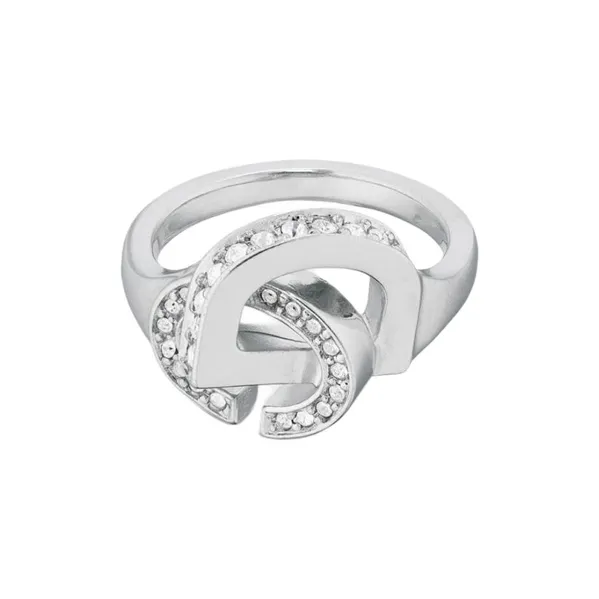 DIOR Metal Crystal Rings Women's Silver-1