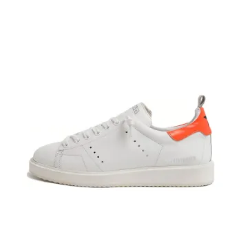 Golden Goose GGDB Starter Stylish Skateboarding Shoes Men's White Orange