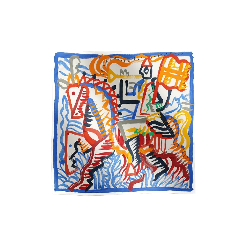 HERMES Silk Scarves Women's Blue-0