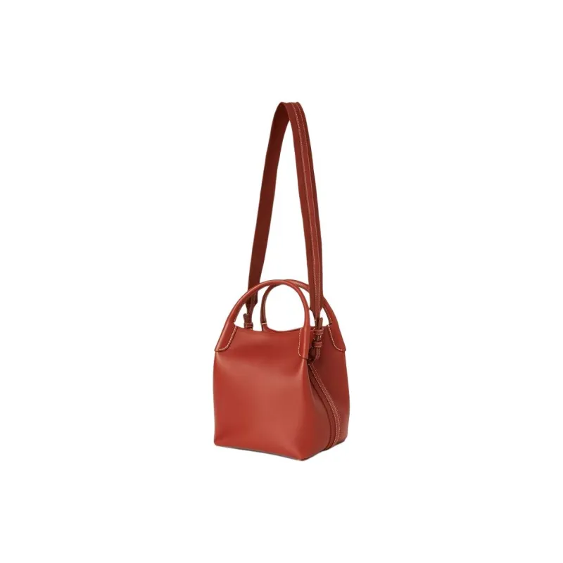 Loro Piana Calfskin Bucket Bag, Handbag, Shoulder Bag, Crossbody Bag Trumpets Women's Dark Brown-1