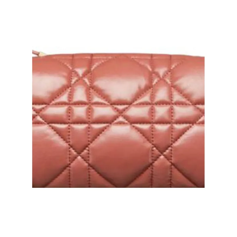 DIOR Travel Cow Leather Portable Clutch Medium Size Women's Red-4