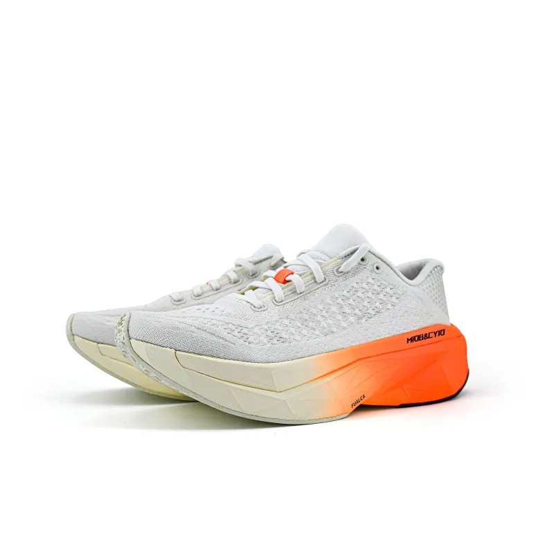 Miob&cyio Cushioning Breathable Rebound Low-Top Running Shoes Unisex White Orange-1