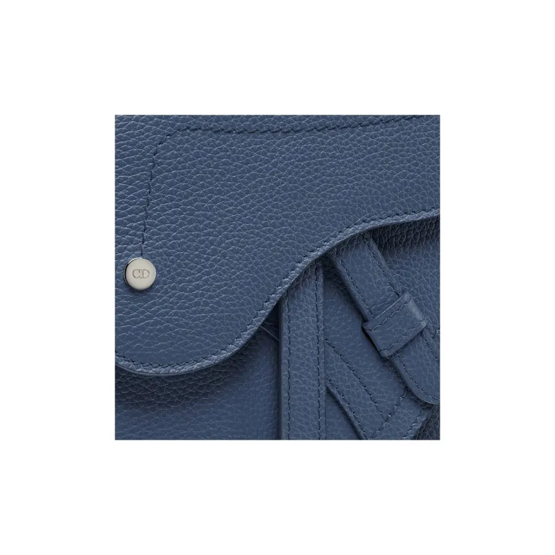 DIOR Saddle Grained Calfskin Saddle Bag Shoulder Bag Crossbody Bag Fanny Pack Sling Bag Men's Gray Blue-2