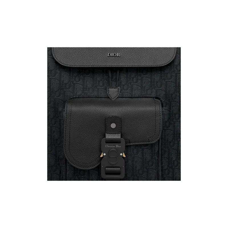 DIOR Grained Calfskin Backpack Men's Black-4
