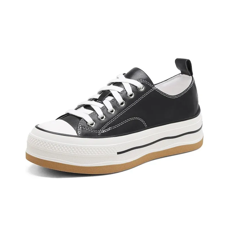 BOSSSUNWEN Height Increasing Low Top Skateboard Shoes Women's-1