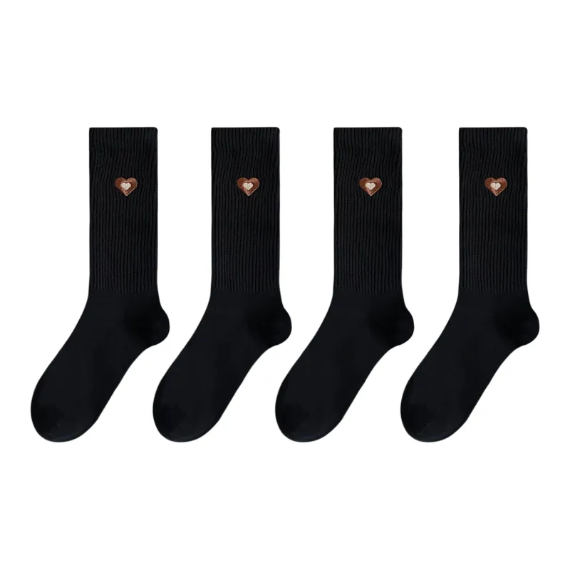 XXLLG Spring And Fall Mid Calf Socks Women's 4 Pack-13