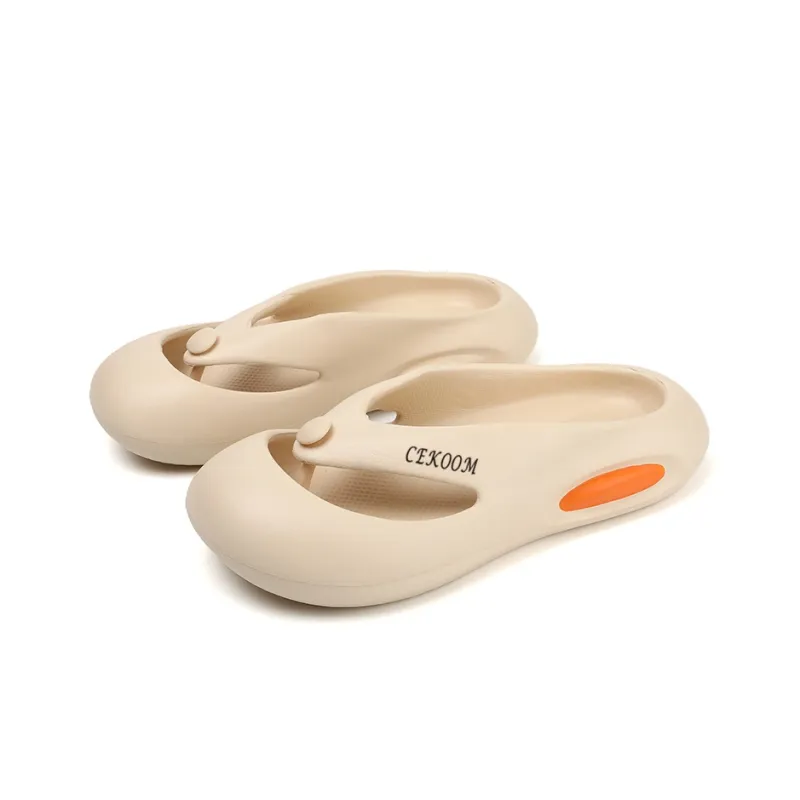 CEKOOM Abrasion Resistant Flip Flops Unisex Beige-8