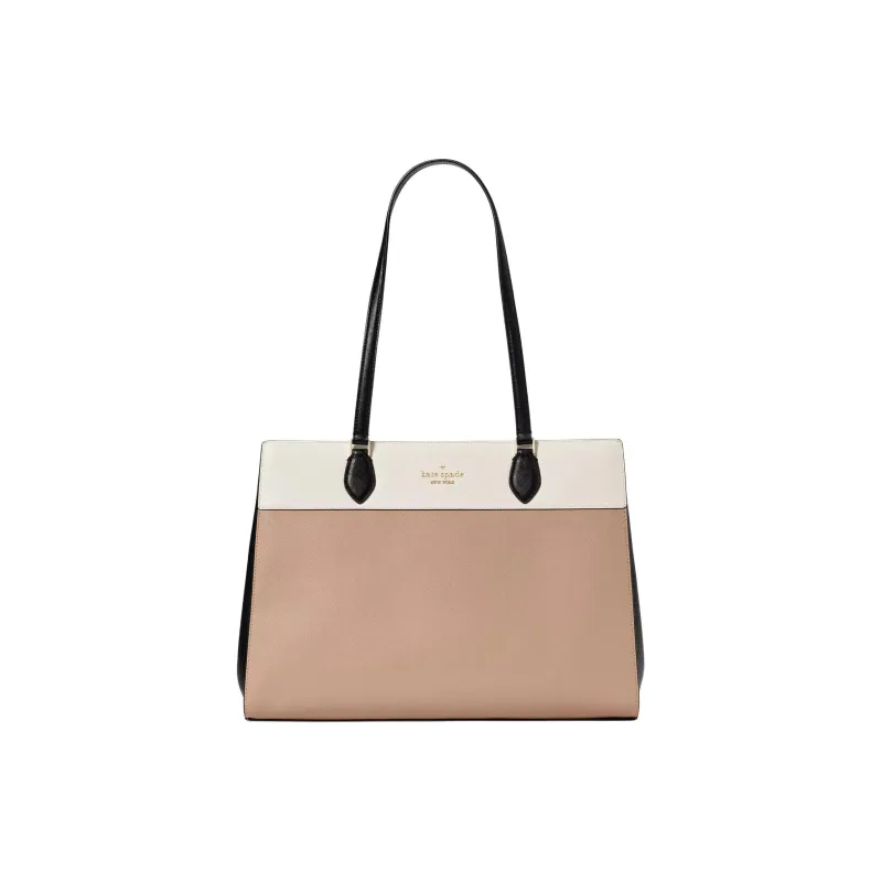 Kate Spade Leather Tote Bag Shopping Bag Handbag Shoulder Bag Women's Hazelnut-0
