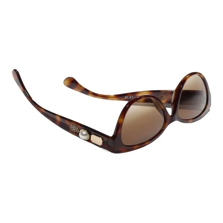 CHANEL Acetate Butterfly Sunglasses Unisex Tortoiseshell-3