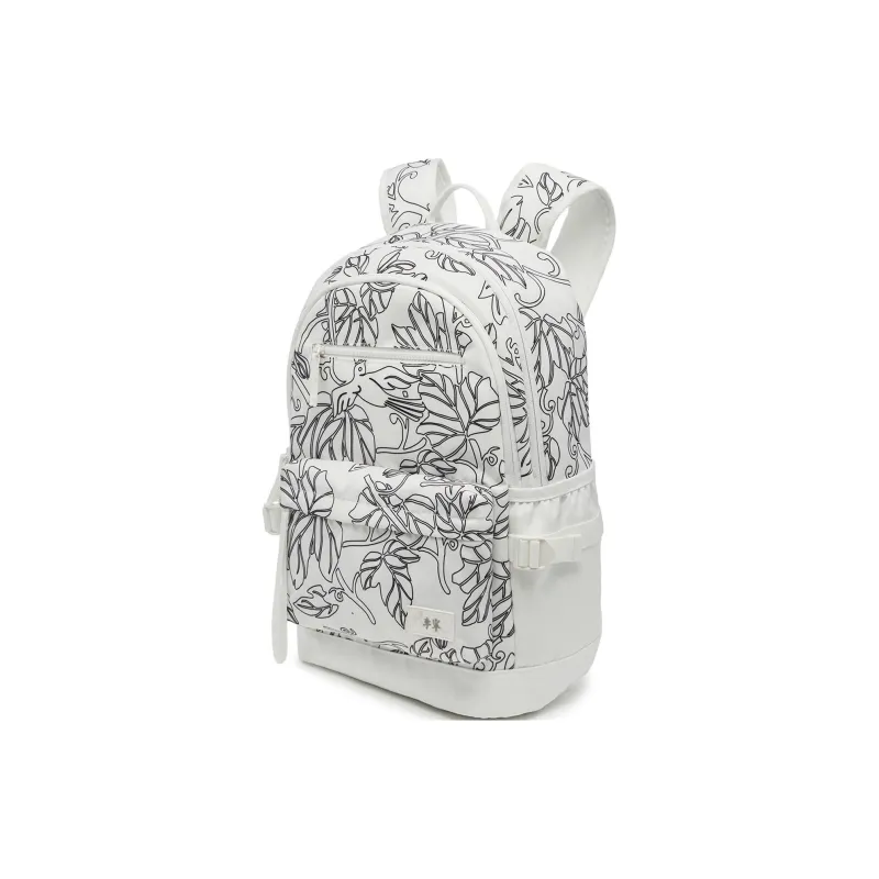 LiNing Sports Life Collection Polyester Sports Backpack Regular Unisex White All Over Print-1