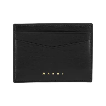 MARNI Leather Wallet Men's Black