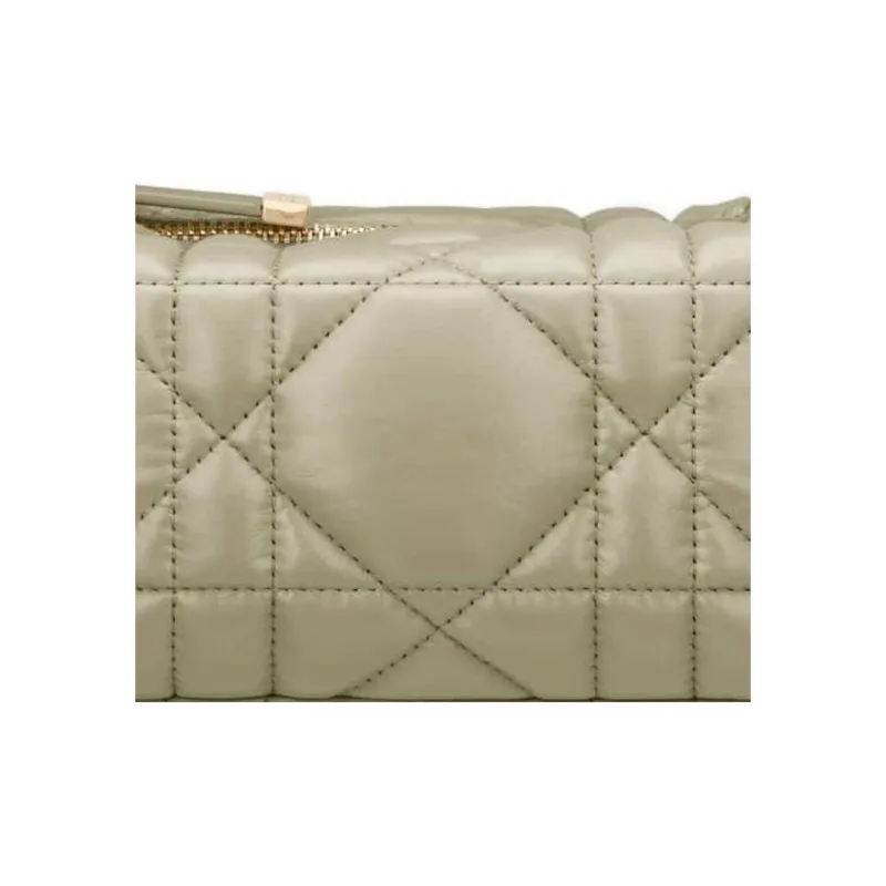 DIOR DiorTravel Cow Leather Clutch Small Size Women's Green-4