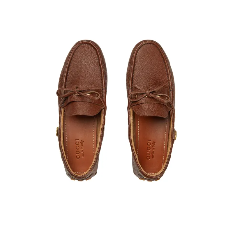 GUCCI Interlocking Beanie Shoes Men's Brown-3