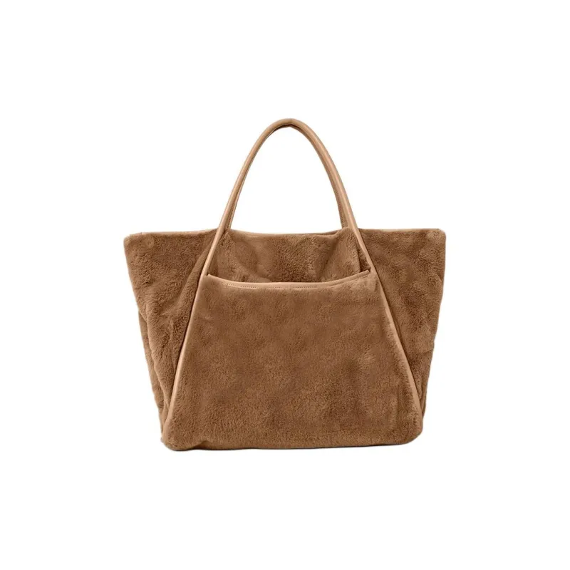 Alo Yoga Faux Fur Handbag Unisex Brown-2