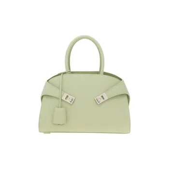 FERRAGAMO Cow Leather Shoulder Bag, Crossbody Bag, Handbag Trumpets Women's Light Green