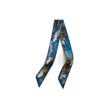 HERMES Silk Scarves Unisex Blue