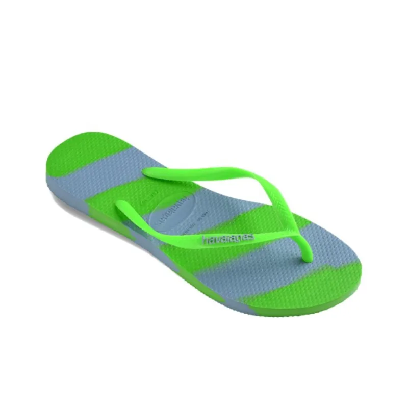 Havaianas Rubber Sole Abrasion Resistant Flip Flops Women's Blue Green-1