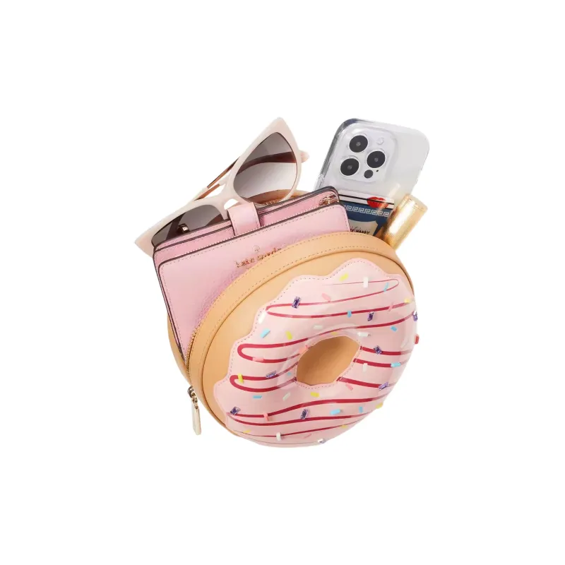 Kate Spade Smooth Leather Small Round Bag, Handbag, Shoulder Bag, Crossbody Bag Women's Multicolor-4
