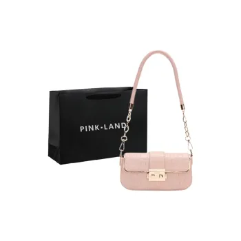 PINK·LAND PU Shoulder Bag Regular Women's Cherry Blossom Pink/Ecru/Elegant Black