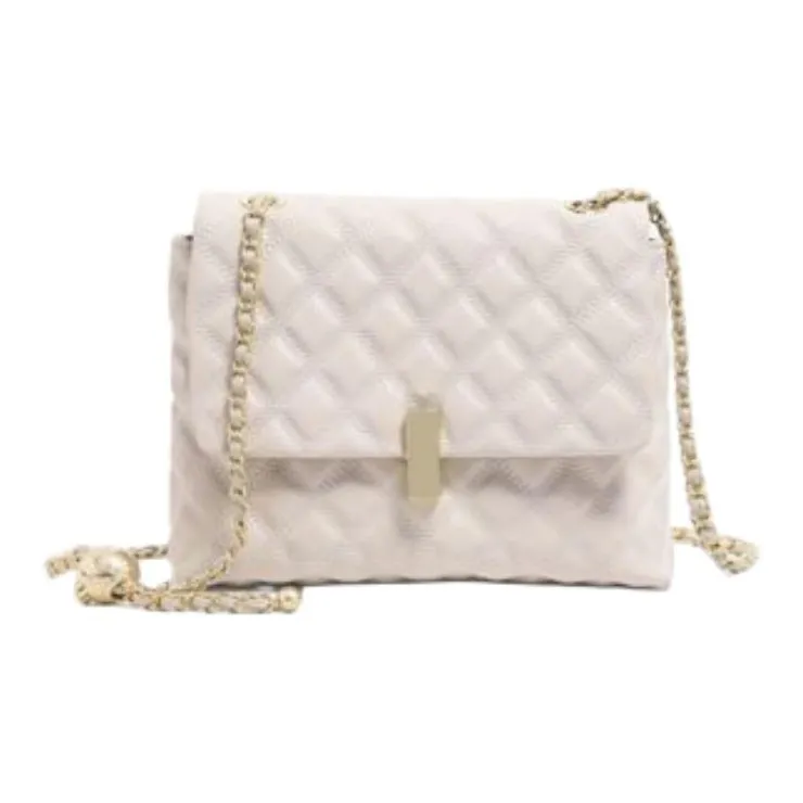 COMELY Cow Leather With Synthetic Leather Small Square Bag, Crossbody Bag, Shoulder Bag Regular Women's Ecru-1