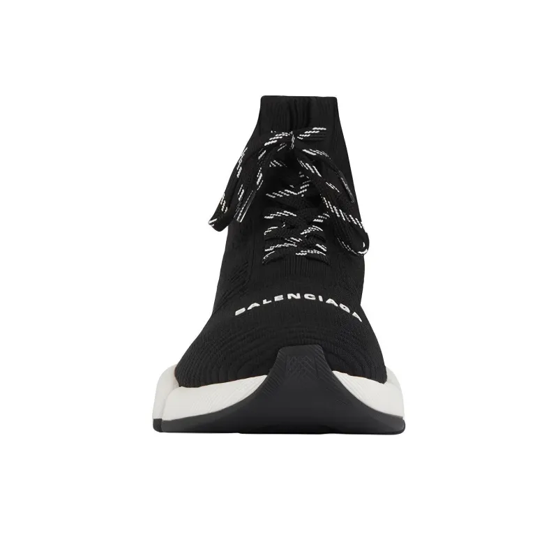 Balenciaga Speed 2.0 Lace Up Black White Women's-3