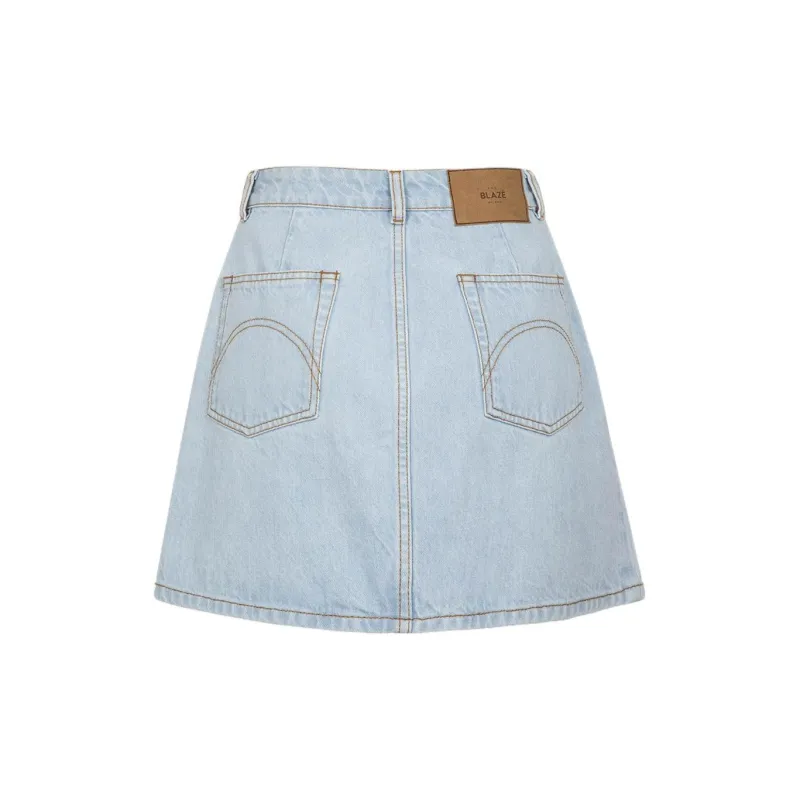 Blaze Milano SS24 Denim Short Skirts Women's Blue-1