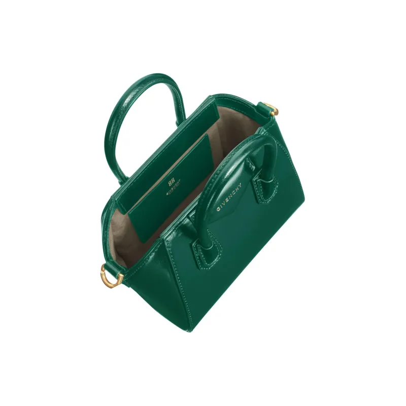 GIVENCHY Antigona Lock Box Calfskin Shoulder Bag Crossbody Bag Handbag Mini Women's Emerald Green-4